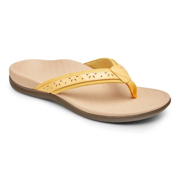 Vionic Sandals Ireland - Casandra Toe Post Sandal Yellow - Womens Shoes Clearance | VMNPW-7401